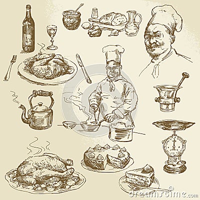 Chef, cooking Vector Illustration