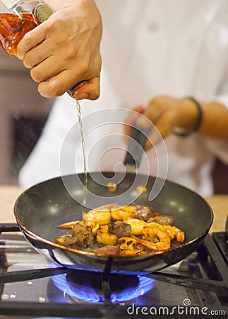 Chef cooking Stock Photo