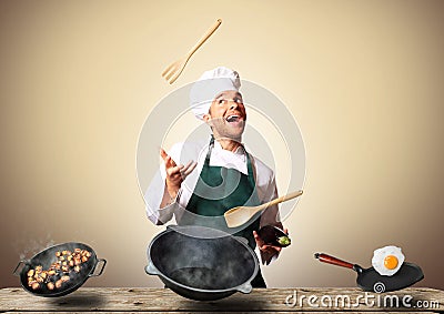 Chef cooking Stock Photo