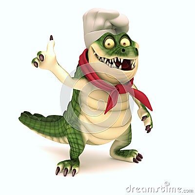 Chef croc thumb up Stock Photo