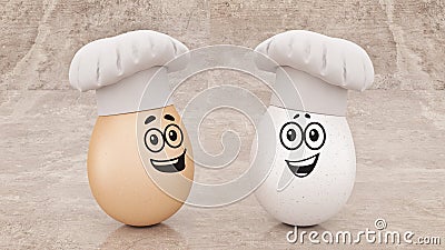 Chef egg. concept cook. Stock Photo