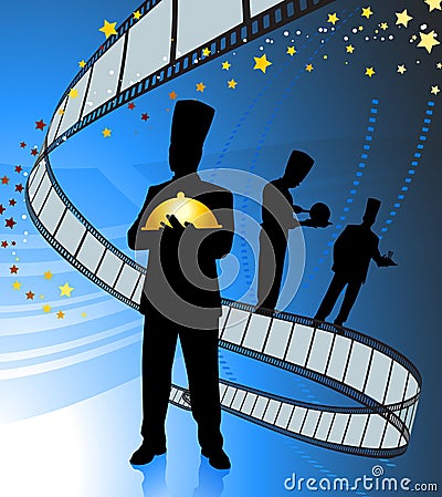 Chef on film background Vector Illustration