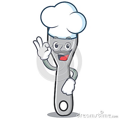 Chef fork character cartoon style Vector Illustration