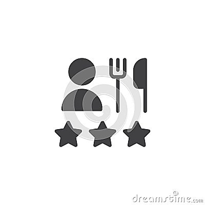 Chef, fork knife and three stars icon vector Vector Illustration