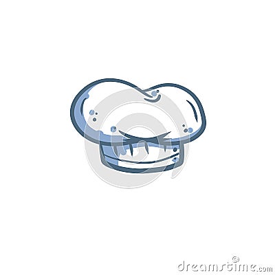 Chef hat. Cooking and bakery. Blue kitchen clothes and uniforms Vector Illustration