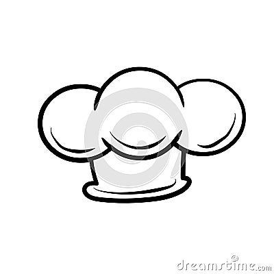 Chef hat logo icon black outline Vector Illustration