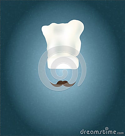 Chef Hat with Moustaches Vector Illustration