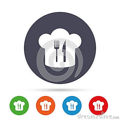 Chef hat sign icon. Cooking symbol. Vector Illustration