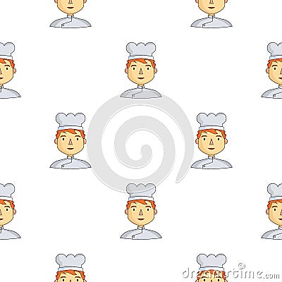 Chef icon in cartoon style isolated on white. People of different profession pattern stock vector Vector Illustration