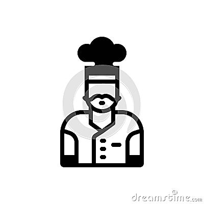 Black solid icon for Chef, cook and cuisinier Vector Illustration