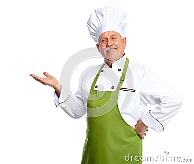 Chef inviting at restaurant. Stock Photo