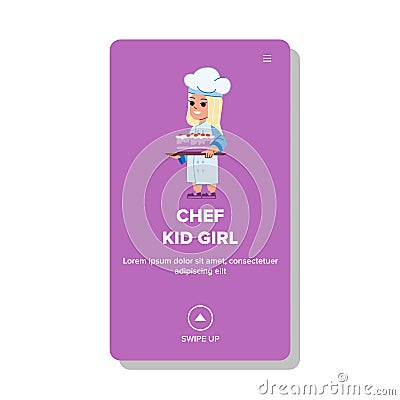 chef kid girl vector Vector Illustration