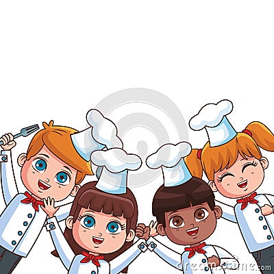 Chef kids cartoons Vector Illustration