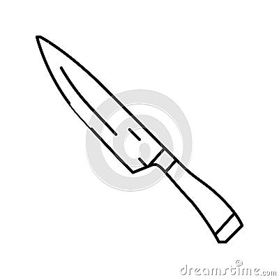 chef knife kitchen cookware line icon vector illustration Vector Illustration