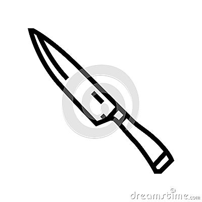 chef knife kitchen cookware line icon vector illustration Cartoon Illustration