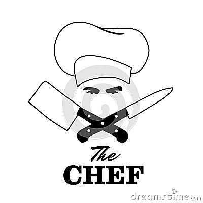 Chef and Knives set. Good for logo. Stock Photo