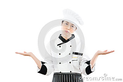 Chef no idea and dont know how to do Stock Photo