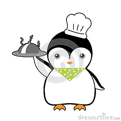 Chef penguin cartoon vector Vector Illustration