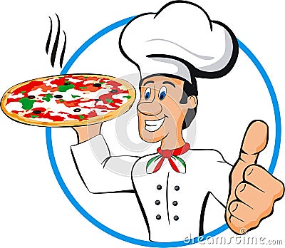 Chef pizza Vector Illustration