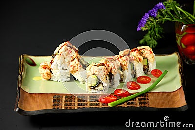 Chef's special sushi roll Stock Photo