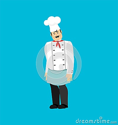 Chef sad. Cook sorrowful. kitchener Vector illustration Vector Illustration