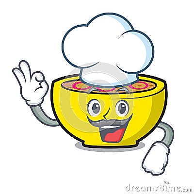 Chef soup union character cartoon Vector Illustration