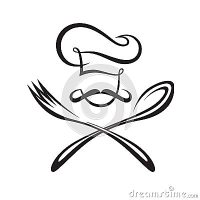 Chef with spoon and fork Vector Illustration