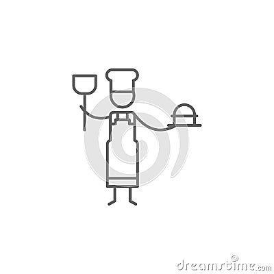 Chef, spoon, restaurant icon. Element of restaurant icon. Thin line icon for website design and development, app development. Stock Photo