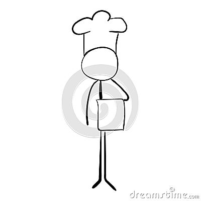 The chef waits for the score stick Vector Illustration