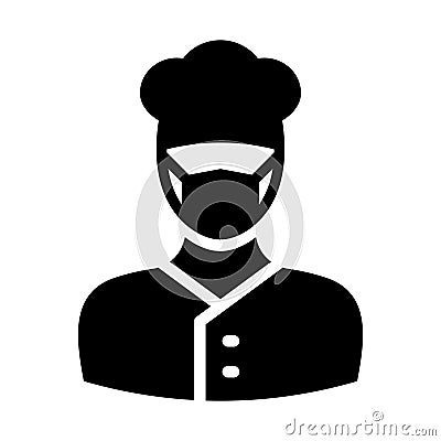 Chef Wearing mask Vector Icon which can easily modify or edit Vector Illustration