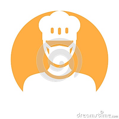Chef Wearing mask Vector Icon which can easily modify or edit Vector Illustration