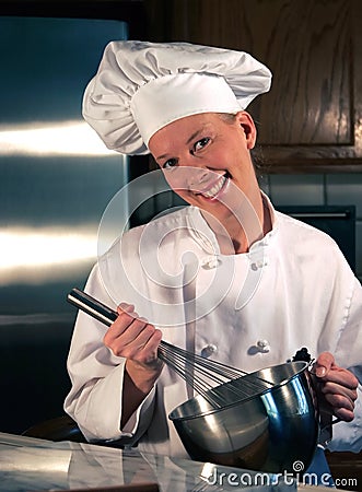 Chef whisking Stock Photo