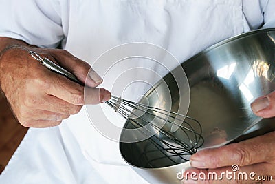 Chef Whisking Stock Photo