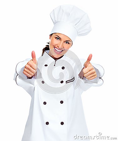 Chef woman. Stock Photo