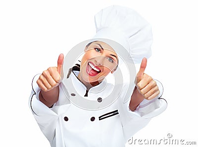 Chef woman. Stock Photo