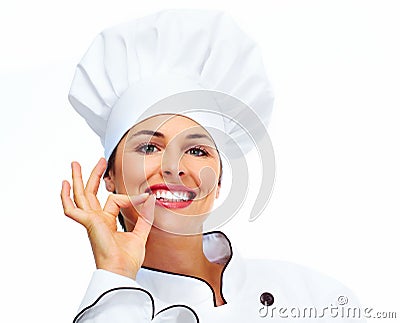 Chef woman. Stock Photo