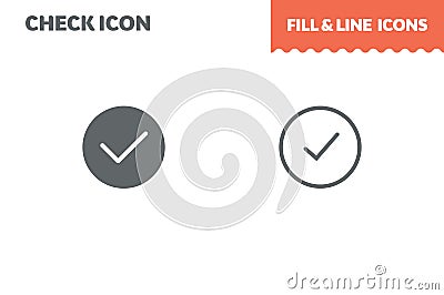 Chek icon, vector. Fill and line. Flat design. Ui icon Stock Photo