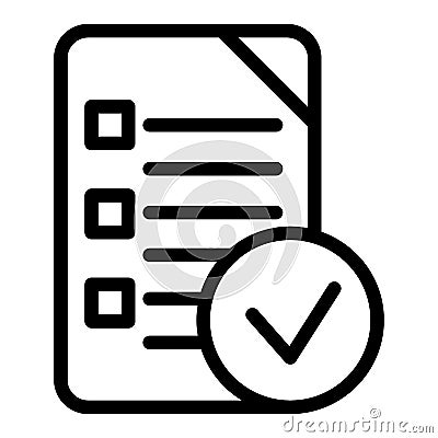 Chek list line icon. Clipboard vector illustration isolated on white. Document outline style design, designed for web Vector Illustration