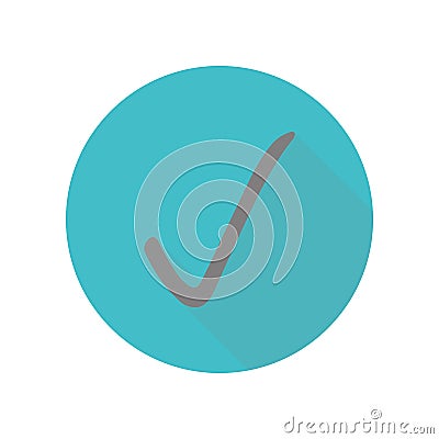 Chek mark sign long shadow icon. Simple glyph, flat vector of web icons for ui and ux, website or mobile application Stock Photo