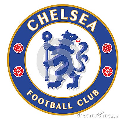 Chelsea football club logo editorial illustrative on white background Editorial Stock Photo