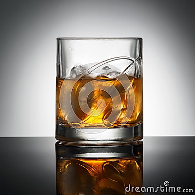 CHELYABINSK, RUSSIA - April 10,2018 Glass of Finest Blended Scotch Whiskey Ballantines Logo Delicious Scotch Whisky Ballantines is Editorial Stock Photo