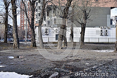 `Chelyabinsk, South Ural / Russian Federation: Lenin Avenue, city center, government and administrative buildings` Editorial Stock Photo