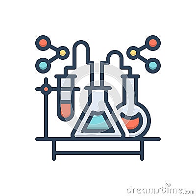 Color illustration icon for Chem, science and test Vector Illustration