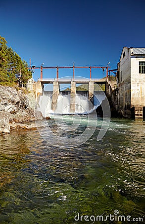 Chemal hydroelectric power plant Stock Photo