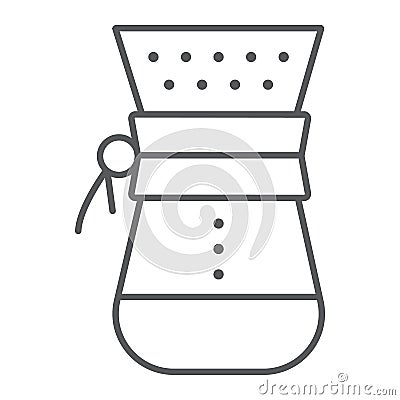 Chemex thin line icon, coffee and cafe Vector Illustration