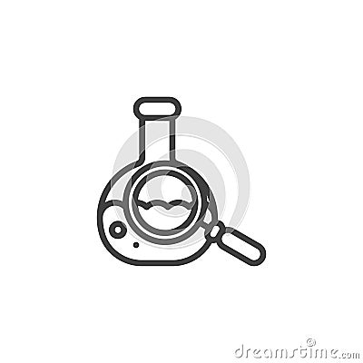 Chemical analysis glassware line icon Vector Illustration