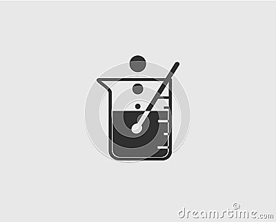 Chemical Beaker Icon. Vector Illustration