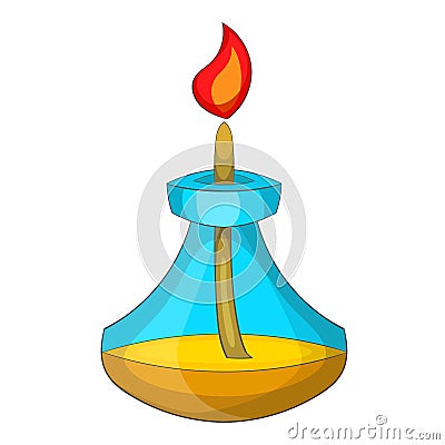 Chemical burner icon, cartoon style Vector Illustration