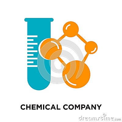 chemical company logo isolated on white background for your web Vector Illustration
