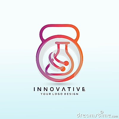 Chemical company logo vector logo design idea fitness Vector Illustration